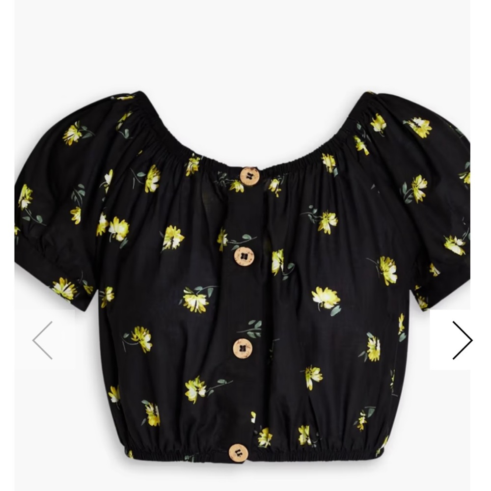 Eberjey Cropped Floral-Print Cotton Top